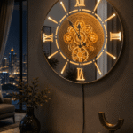 Luxury Illuminated Mechanical Wall Clock – 23x23 Inch