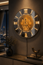 Luxury Illuminated Mechanical Wall Clock – 23x23 Inch